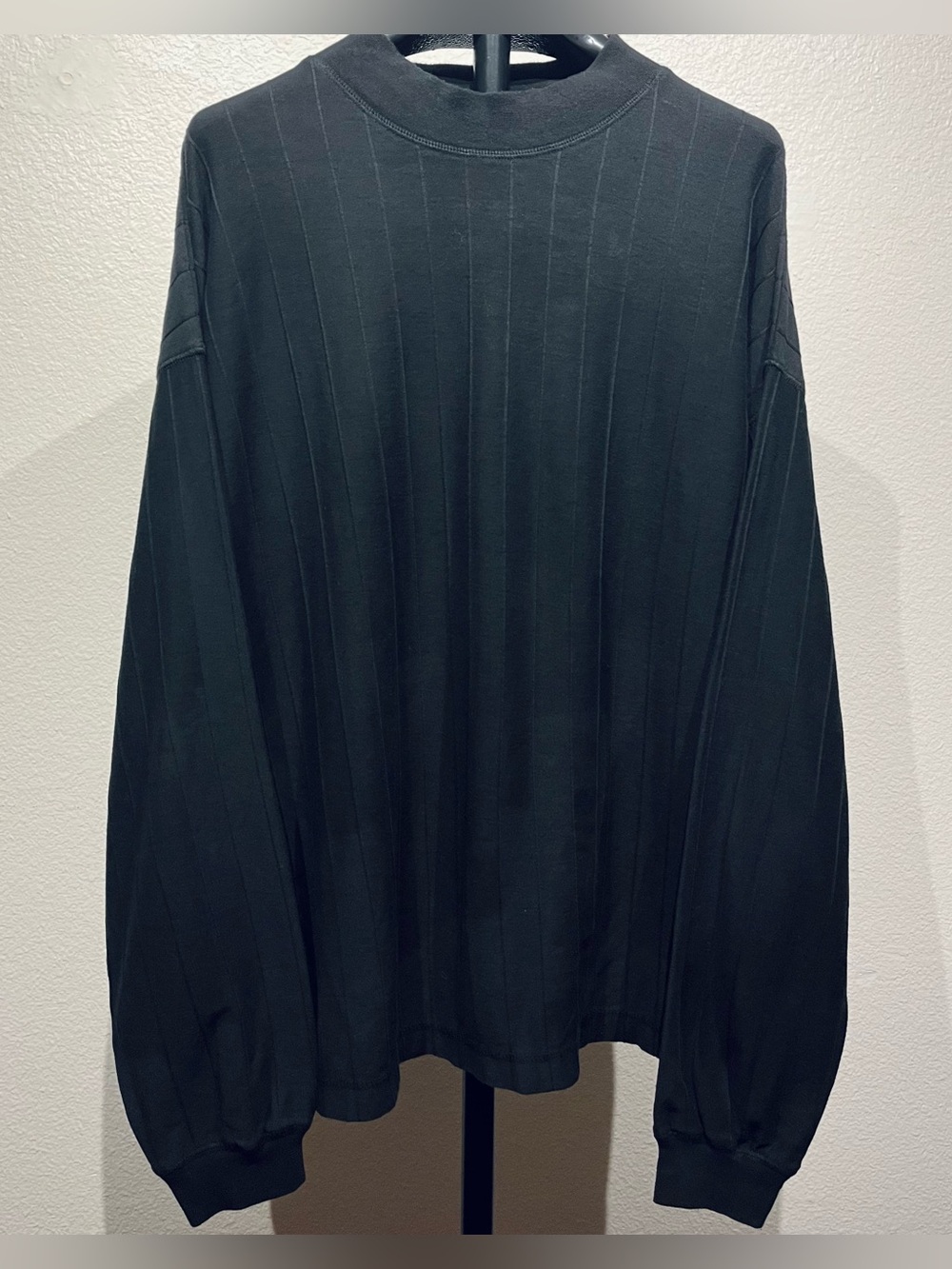 Vintage Structure Black Ribbed Mockneck Sweater - Size M (Men’s)
